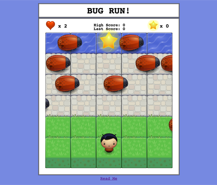 Screenshot of arcade game Bug Run